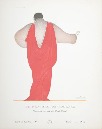 Трафарет Lepape - Le Manteau de pourpre, Manteau du soir de Paul Poiret, 1914