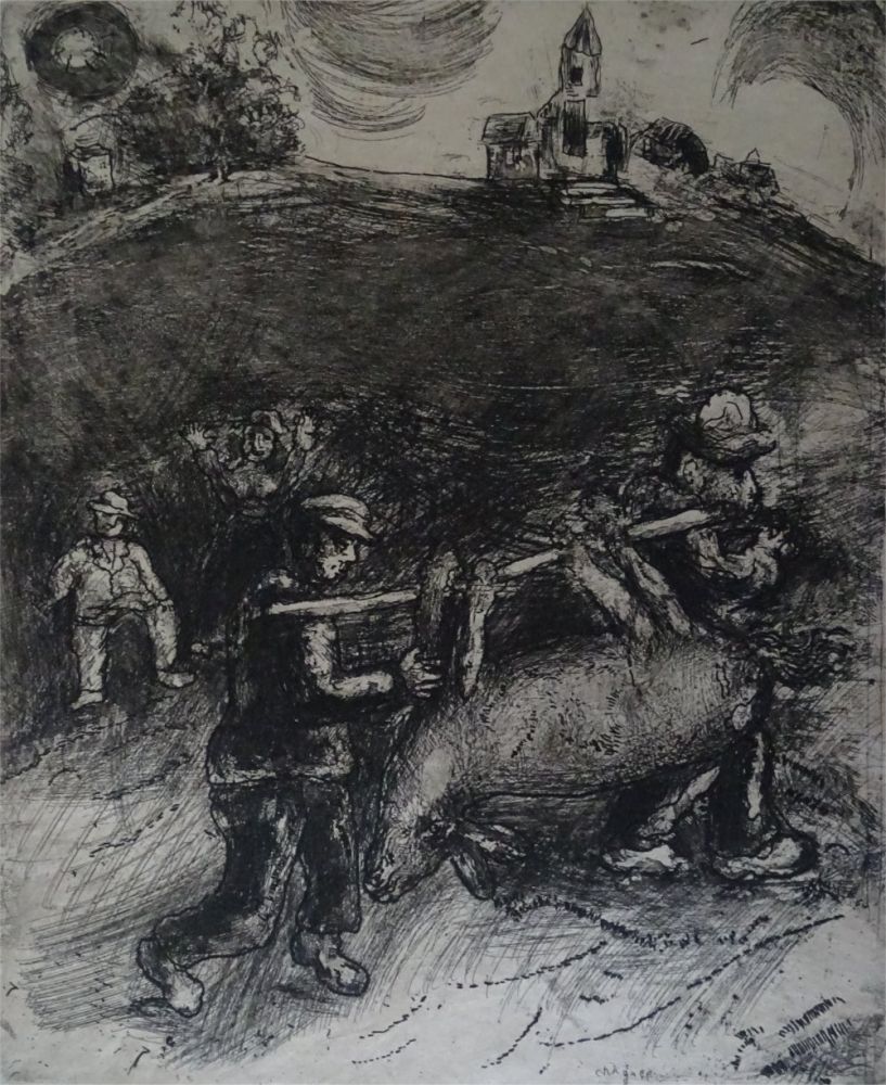 Офорт Chagall - Le Meunier, son fils  et l'Ane