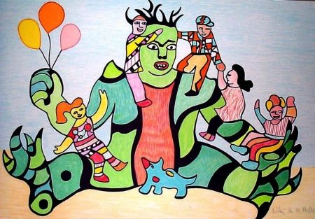 Литография De Saint Phalle - Le monstre 