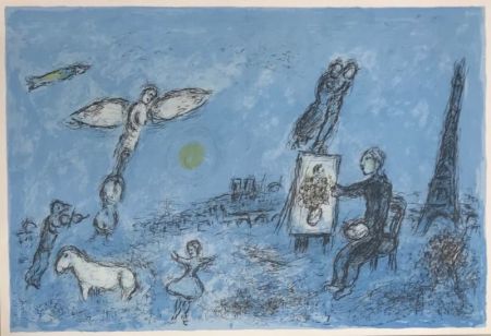 Литография Chagall - Le peintre et son double 