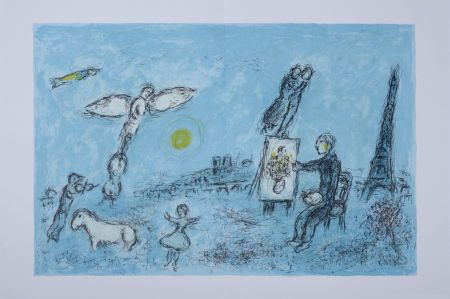 Литография Chagall - Le peintre et son double