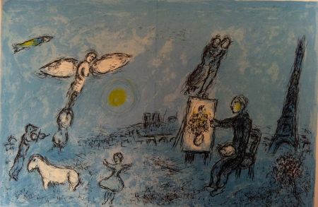 Литография Chagall - Le peintre et son double