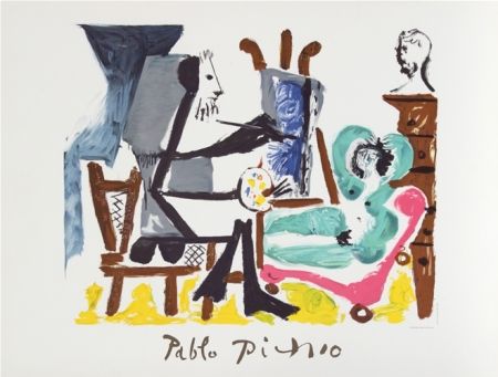 Литография Picasso - Le Peintre et son Modele