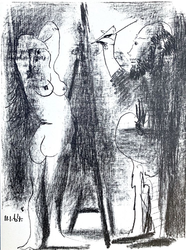 Литография Picasso - Le Peintre et son modele