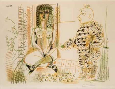 Литография Picasso - Le peintre et son modele