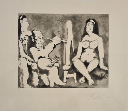 Офорт Picasso - Le peintre et son modèle 