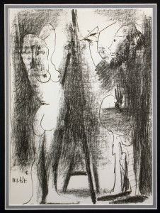 Литография Picasso - Le peintre et son modèle