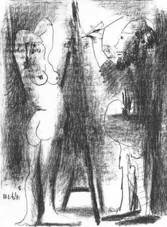 Литография Picasso - Le Peintre et son modèle II