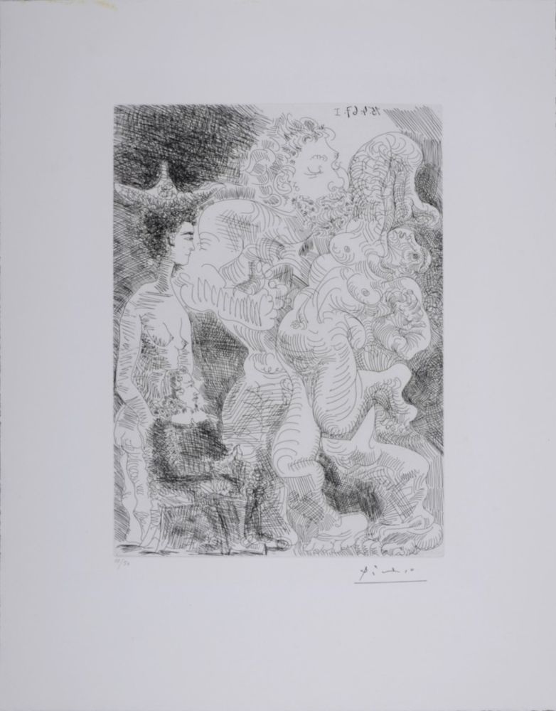 Офорт Picasso - Le peintre et son modèle imaginant une étreinte