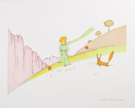 Литография Saint-Exupéry - Le Petit Prince et le renard