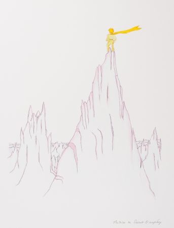 Литография Saint-Exupéry - Le Petit Prince sur les cimes