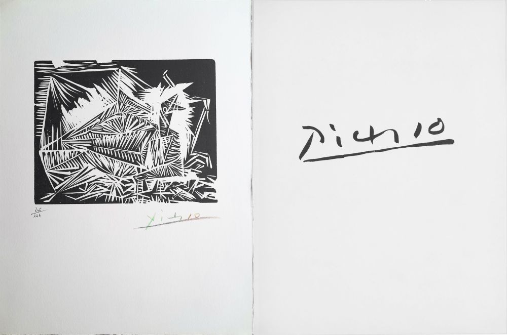 Линогравюра Picasso - LE PIGEONNEAU. Linogravure pour 