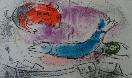 Литография Chagall - Le Poisson bleu
