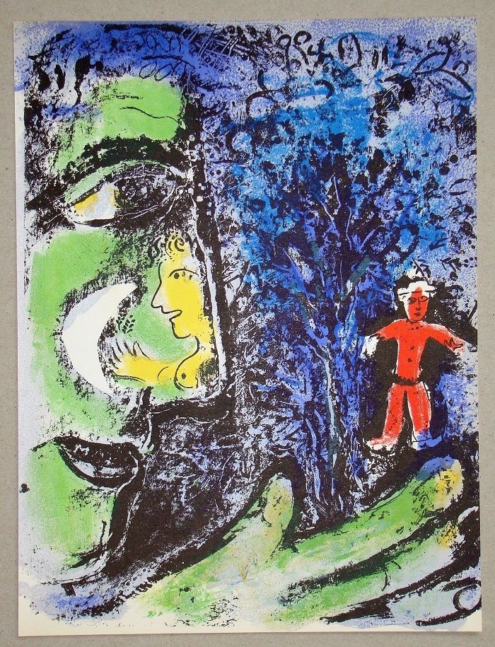 Литография Chagall - Le Profil Et L'Enfant Rouge 