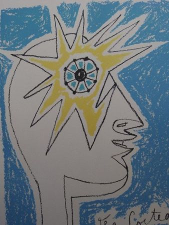 Литография Cocteau - Le profil  oeil à l' etoile