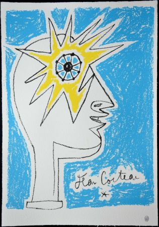 Литография Cocteau - Le profil, œil à l'étoile