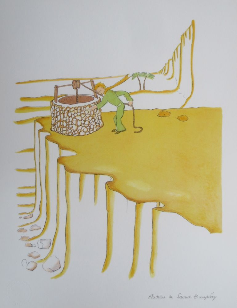 Литография Saint-Exupéry - Le puits dans le désert