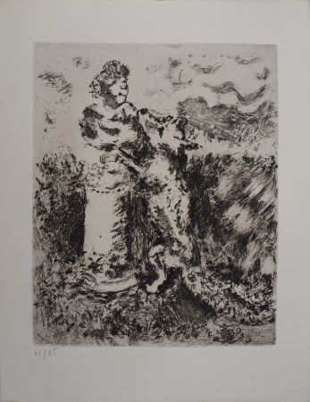 Гравюра Chagall - Le renard et le buste
