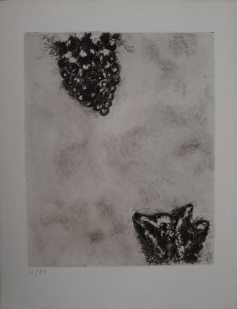 Гравюра Chagall - Le renard et les raisins