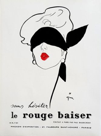 Литография Gruau - Le Rouge  Baiser  Permet le Baiser
