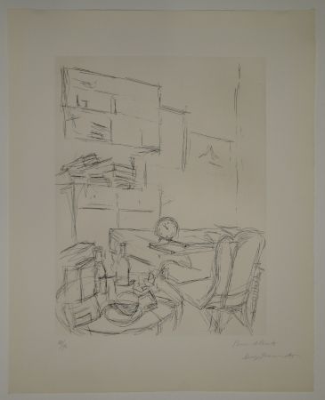 Офорт Giacometti - Le Réveil dans la chambre rue Hippolyte Maindron / Le Réveille-matin (The Alarm Clock). 