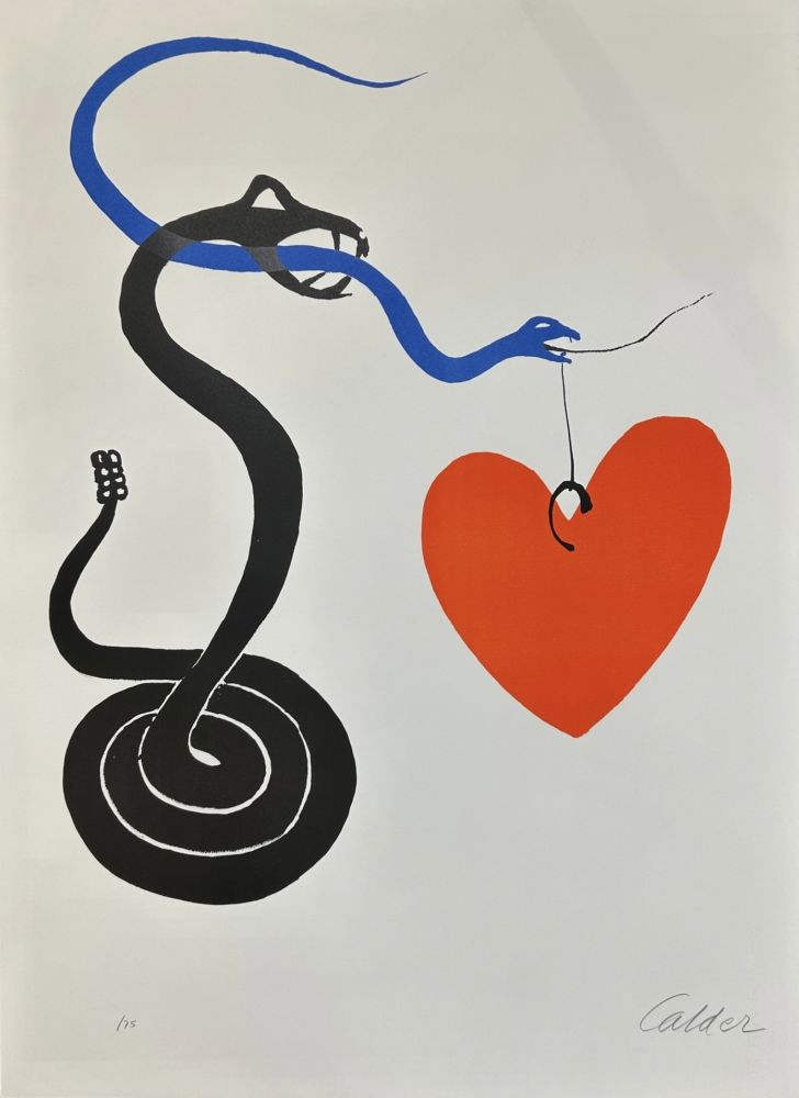 Литография Calder - Le serpent au cœur