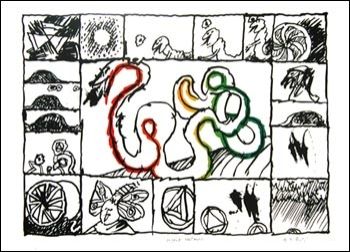 Литография Alechinsky - Le serpent restauré 