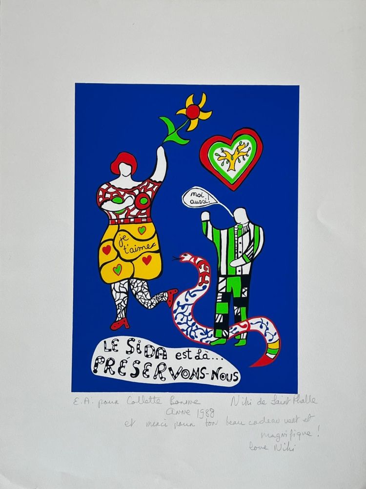 Сериграфия De Saint Phalle - Le Sida est là… préservons-nous 