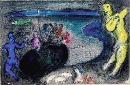 Литография Chagall - LE SONGE DU CAPITAINE BRYIAXIS (de la suite Daphnis & Chloé - 1961)