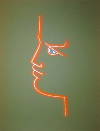 Литография Cocteau - Le trait de feu (Green)