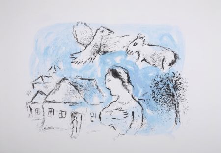 Литография Chagall - Le Village, 1977