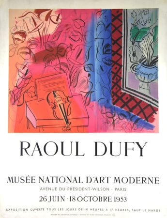 Литография Dufy - Le Violon  Exposition  Mourlot