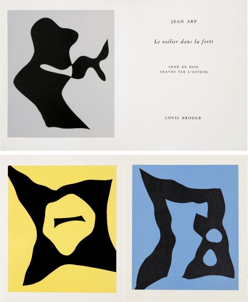 Иллюстрированная Книга Arp - LE VOILIER DANS LA FORÊT. 7 bois originaux (Broder 1957)