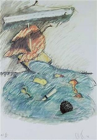 Литография Oldenburg - Leaf Boat-Storm In The Studio