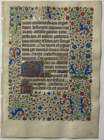 Нет Никаких Технических Dunois - Leaf from a Book of Hours, use of Rouen WITH STRAWBERRIES