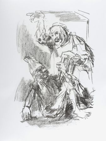 Литография Kokoschka - Lear and Fool, 1963