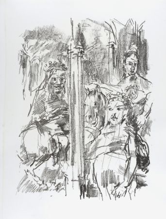 Литография Kokoschka - Lear, Regan, Goneril, 1963