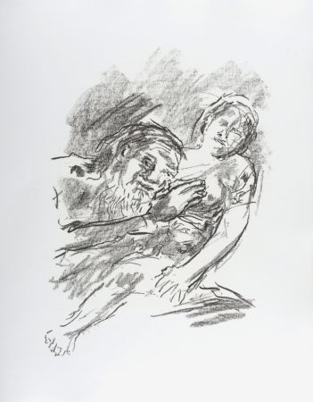 Литография Kokoschka - Lear with Cordelia in his arms, 1963