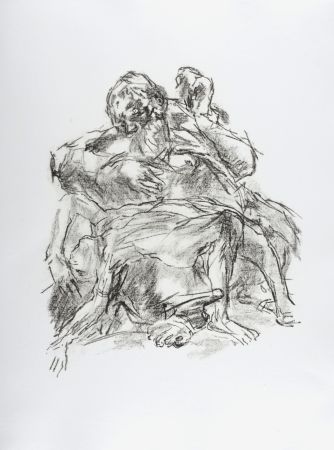 Литография Kokoschka - Lear with the body of Cordelia, 1963