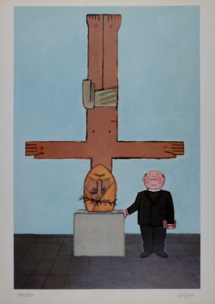 Литография Savignac - L'Eglise, 1971