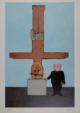 Литография Savignac - L'Eglise, 1971