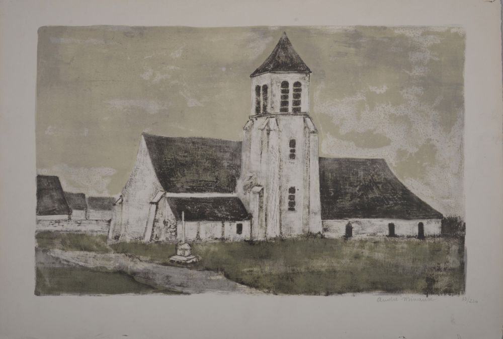 Литография Minaux - L'Eglise, circa 1960 - Hand-signed