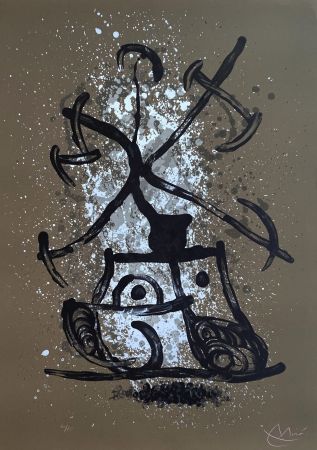 Литография Miró - L'entraîneuse - brun