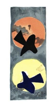 Литография Braque - Les 2 oiseaux
