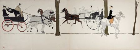 Литография Goursat - Les Acacias : M. Orloff, Mlle della Rito, Blanche de Montigny, c. 1900-1925