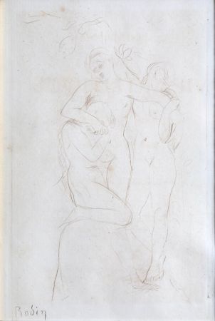 Гравюра Сухой Иглой Rodin - Les Ames du Purgatoire