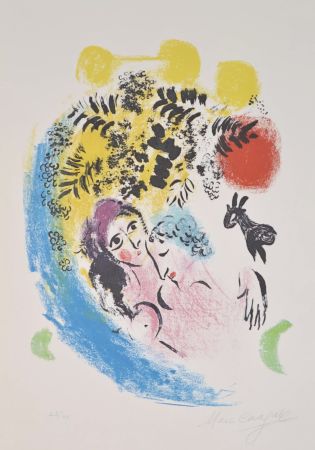 Литография Chagall - Les Amoureux A Soleil Rouge - M285