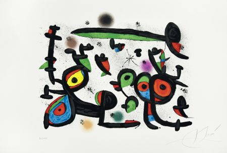 Литография Miró -  Les Amoureux et Luna Park I