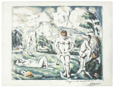 Литография Cezanne - Les baigneurs