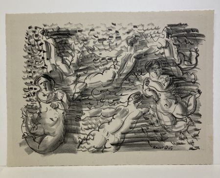 Литография Dufy - Les Baigneuses, 1925.